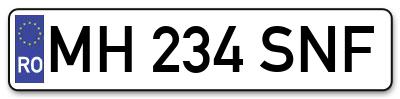 Placuta inmatriculare numar auto  MH-234-SNF, MH 234 SNF, MH234SNF