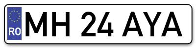 Placuta inmatriculare numar auto  MH-24-AYA, MH 24 AYA, MH24AYA