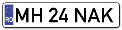 Placuta inmatriculare numar auto  MH-24-NAK, MH 24 NAK, MH24NAK