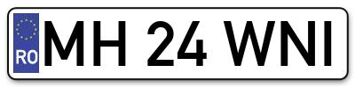 Placuta inmatriculare numar auto  MH-24-WNI, MH 24 WNI, MH24WNI