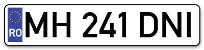 Placuta inmatriculare numar auto  MH-241-DNI, MH 241 DNI, MH241DNI