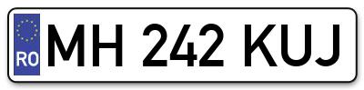 Placuta inmatriculare numar auto  MH-242-KUJ, MH 242 KUJ, MH242KUJ