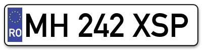 Placuta inmatriculare numar auto  MH-242-XSP, MH 242 XSP, MH242XSP