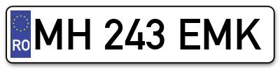 Placuta inmatriculare numar auto  MH-243-EMK, MH 243 EMK, MH243EMK