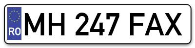 Placuta inmatriculare numar auto  MH-247-FAX, MH 247 FAX, MH247FAX
