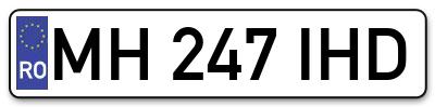 Placuta inmatriculare numar auto  MH-247-IHD, MH 247 IHD, MH247IHD