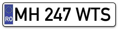 Placuta inmatriculare numar auto  MH-247-WTS, MH 247 WTS, MH247WTS