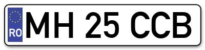 Placuta inmatriculare numar auto  MH-25-CCB, MH 25 CCB, MH25CCB