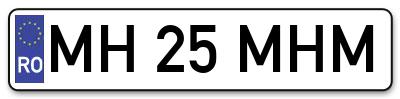 Placuta inmatriculare numar auto  MH-25-MHM, MH 25 MHM, MH25MHM