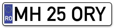 Placuta inmatriculare numar auto  MH-25-ORY, MH 25 ORY, MH25ORY