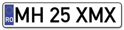 Placuta inmatriculare numar auto  MH-25-XMX, MH 25 XMX, MH25XMX