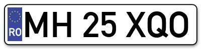 Placuta inmatriculare numar auto  MH-25-XQO, MH 25 XQO, MH25XQO