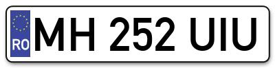 Placuta inmatriculare numar auto  MH-252-UIU, MH 252 UIU, MH252UIU