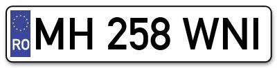 Placuta inmatriculare numar auto  MH-258-WNI, MH 258 WNI, MH258WNI