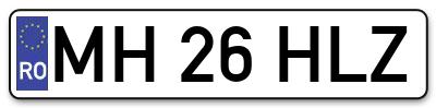 Placuta inmatriculare numar auto  MH-26-HLZ, MH 26 HLZ, MH26HLZ