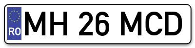 Placuta inmatriculare numar auto  MH-26-MCD, MH 26 MCD, MH26MCD