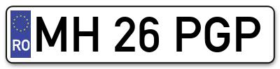 Placuta inmatriculare numar auto  MH-26-PGP, MH 26 PGP, MH26PGP