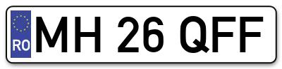 Placuta inmatriculare numar auto  MH-26-QFF, MH 26 QFF, MH26QFF