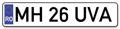 Placuta inmatriculare numar auto  MH-26-UVA, MH 26 UVA, MH26UVA