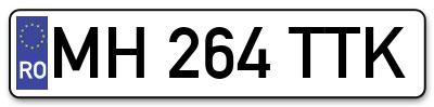 Placuta inmatriculare numar auto  MH-264-TTK, MH 264 TTK, MH264TTK