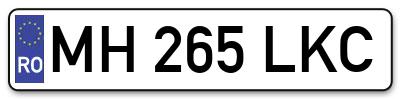 Placuta inmatriculare numar auto  MH-265-LKC, MH 265 LKC, MH265LKC