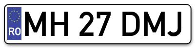 Placuta inmatriculare numar auto  MH-27-DMJ, MH 27 DMJ, MH27DMJ
