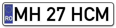Placuta inmatriculare numar auto  MH-27-HCM, MH 27 HCM, MH27HCM