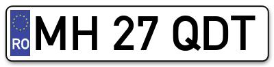 Placuta inmatriculare numar auto  MH-27-QDT, MH 27 QDT, MH27QDT