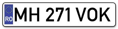 Placuta inmatriculare numar auto  MH-271-VOK, MH 271 VOK, MH271VOK