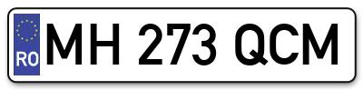 Placuta inmatriculare numar auto  MH-273-QCM, MH 273 QCM, MH273QCM