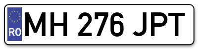 Placuta inmatriculare numar auto  MH-276-JPT, MH 276 JPT, MH276JPT