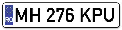 Placuta inmatriculare numar auto  MH-276-KPU, MH 276 KPU, MH276KPU