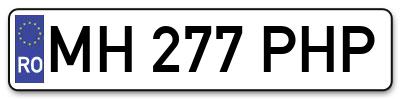 Placuta inmatriculare numar auto  MH-277-PHP, MH 277 PHP, MH277PHP