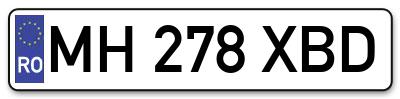 Placuta inmatriculare numar auto  MH-278-XBD, MH 278 XBD, MH278XBD