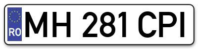 Placuta inmatriculare numar auto  MH-281-CPI, MH 281 CPI, MH281CPI