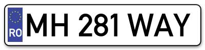 Placuta inmatriculare numar auto  MH-281-WAY, MH 281 WAY, MH281WAY
