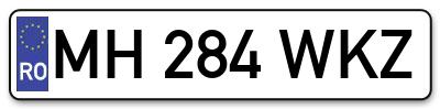 Placuta inmatriculare numar auto  MH-284-WKZ, MH 284 WKZ, MH284WKZ