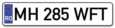Placuta inmatriculare numar auto  MH-285-WFT, MH 285 WFT, MH285WFT
