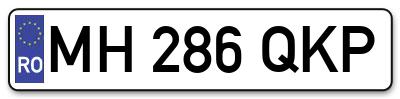Placuta inmatriculare numar auto  MH-286-QKP, MH 286 QKP, MH286QKP