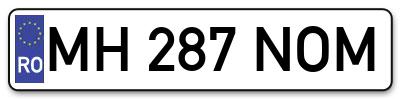 Placuta inmatriculare numar auto  MH-287-NOM, MH 287 NOM, MH287NOM