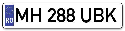 Placuta inmatriculare numar auto  MH-288-UBK, MH 288 UBK, MH288UBK