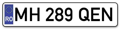 Placuta inmatriculare numar auto  MH-289-QEN, MH 289 QEN, MH289QEN