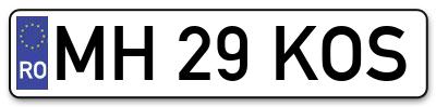 Placuta inmatriculare numar auto  MH-29-KOS, MH 29 KOS, MH29KOS