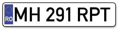 Placuta inmatriculare numar auto  MH-291-RPT, MH 291 RPT, MH291RPT