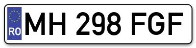 Placuta inmatriculare numar auto  MH-298-FGF, MH 298 FGF, MH298FGF