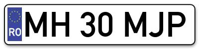 Placuta inmatriculare numar auto  MH-30-MJP, MH 30 MJP, MH30MJP