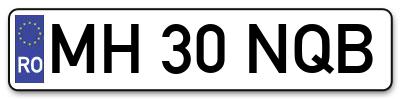 Placuta inmatriculare numar auto  MH-30-NQB, MH 30 NQB, MH30NQB