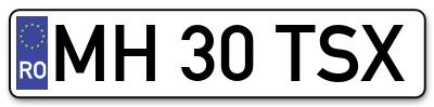 Placuta inmatriculare numar auto  MH-30-TSX, MH 30 TSX, MH30TSX