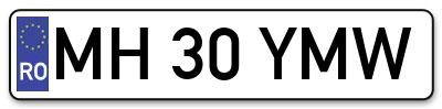Placuta inmatriculare numar auto  MH-30-YMW, MH 30 YMW, MH30YMW
