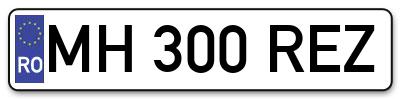 Placuta inmatriculare numar auto  MH-300-REZ, MH 300 REZ, MH300REZ